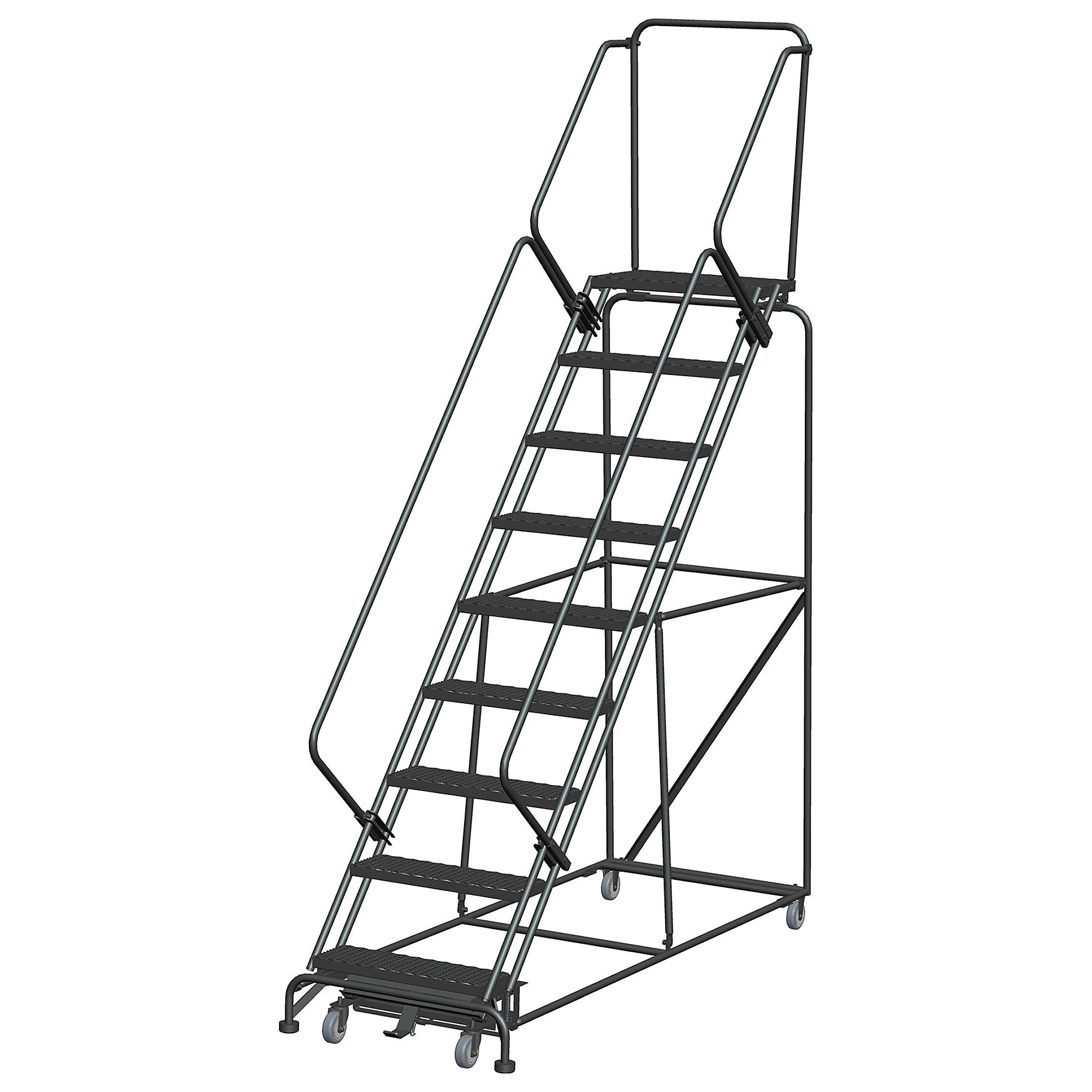 Ballymore, Rolling Ladder, Overall Height 123 in, Steps 9, Material Steel, Model# WA-SW93214X